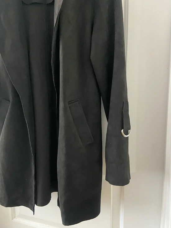 NWOT KUT From The Kloth Black Suede Long Coat - Picture 9 of 10